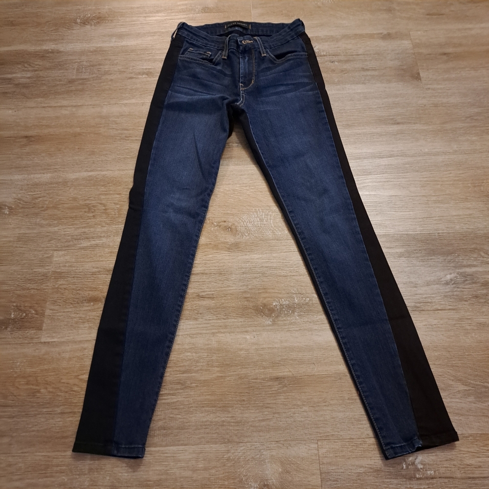 FLYING MONKEY Two-Toned Blue Black Low-Rise Denim Stretch Jeans Women's Size 25